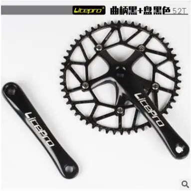 Q817 Litepro ультра-светильник lp положительные и отрицательные Зубы 50 52 54 56 58T один диск 130BCD зубная пластина Кривошип - Цвет: 52T black