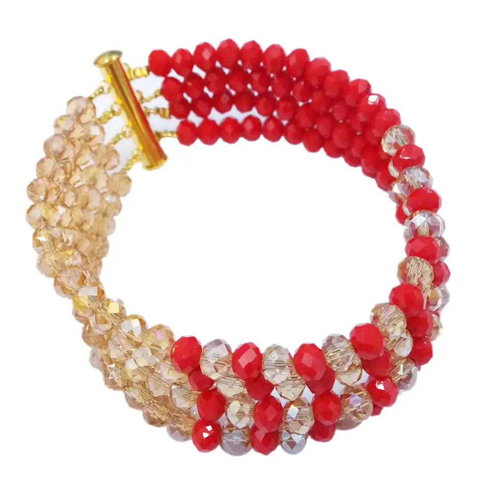 Непрозрачные красные и золотые AB модные ожерелья наборы африканских ювелирных