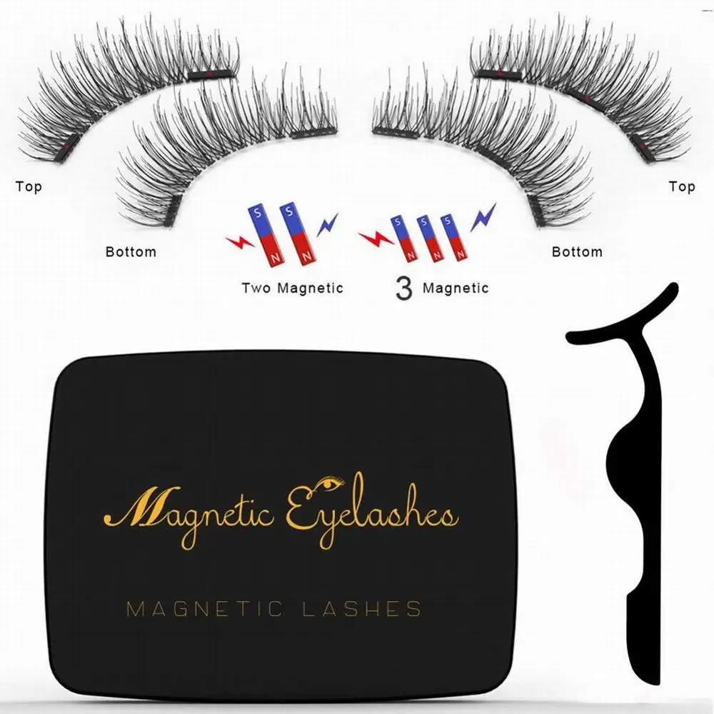 Новые магнитные ресницы с 3 магнитами ручной работы 8 шт. 3D Магнитные натуральные