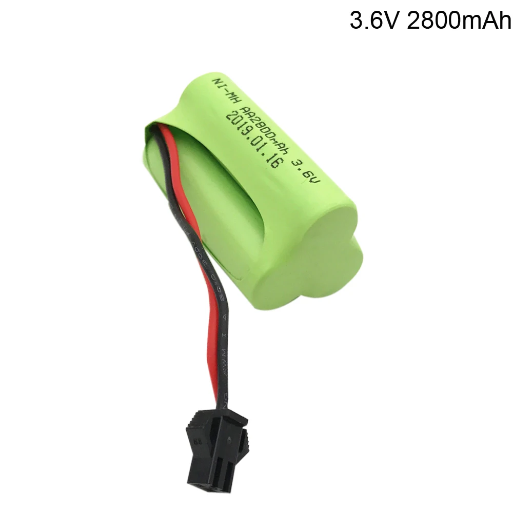 Никель-металлогидридный аккумулятор 3,6 В, 2800 мАч, перезаряжаемый, Размер АА для игрушечных автомобилей на радиоуправлении, 3,6 в упаковке, оптовая продажа, NIMH батареи высокой емкости