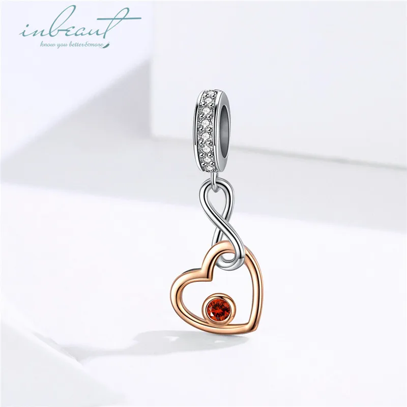 S925 серебро fit Pandora браслет Единорог пчела птица сова украшения с перьями в форме губ с надписью Kiss Сердце Корона ключ Звезда бусины с клевером для браслетов - Цвет камня: FSCC1239