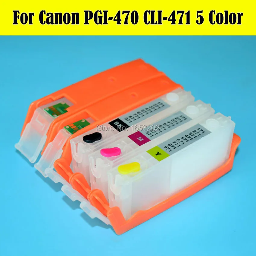 5 цветов/комплект PGI470 CLI471 набор чернил для заправки картриджа Canon PIXMA MG6840 MG5740