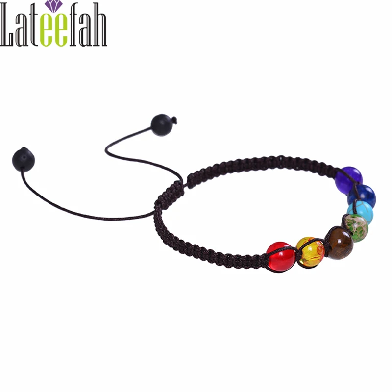 Женский браслет с натуральным камнем Lateelah регулируемый тигром и для мужчин 8