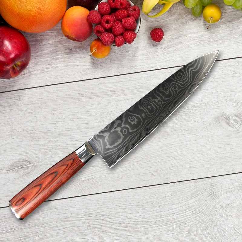 Нож шеф-повара из дамасской стали SUNNECKO VG10 японские кухонные инструменты с острым