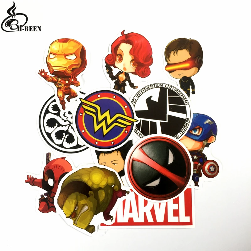 12 шт./лот забавные наклейки с рисунками из мультфильмов для автомобиля ноутбука