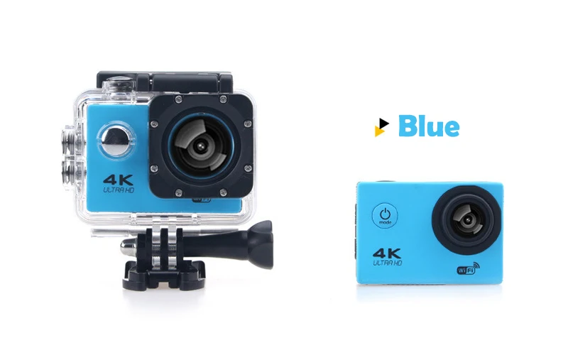 4 K Мини WiFi экшн-Камера Ультра HD подводная спортивная видеокамера Портативная Цифровая Видео Аудио Открытый шлем микро запись камера - Цвет: Blue