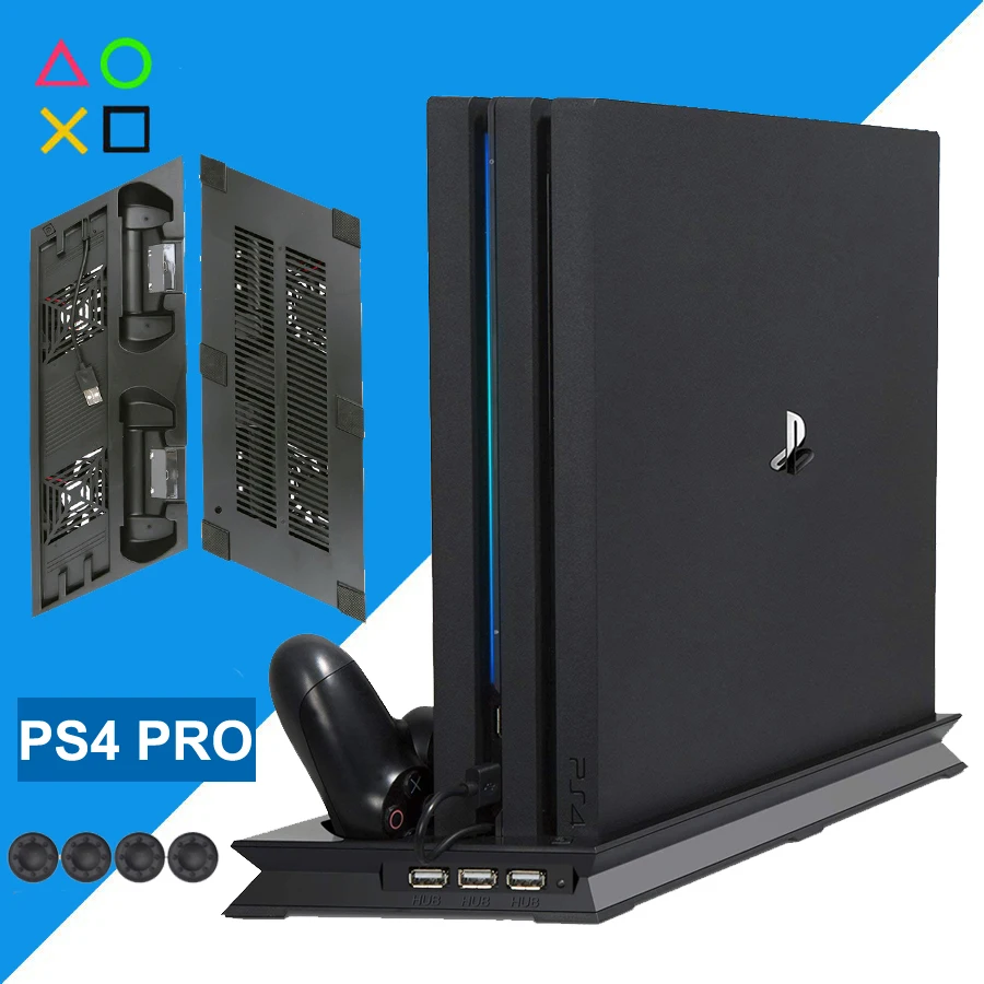Подставка для консоли PS4 PRO+ зарядное устройство с двойным контроллером+ охлаждающий вентилятор для игровой станции 4 PS 4 Pro Аксессуары для игр
