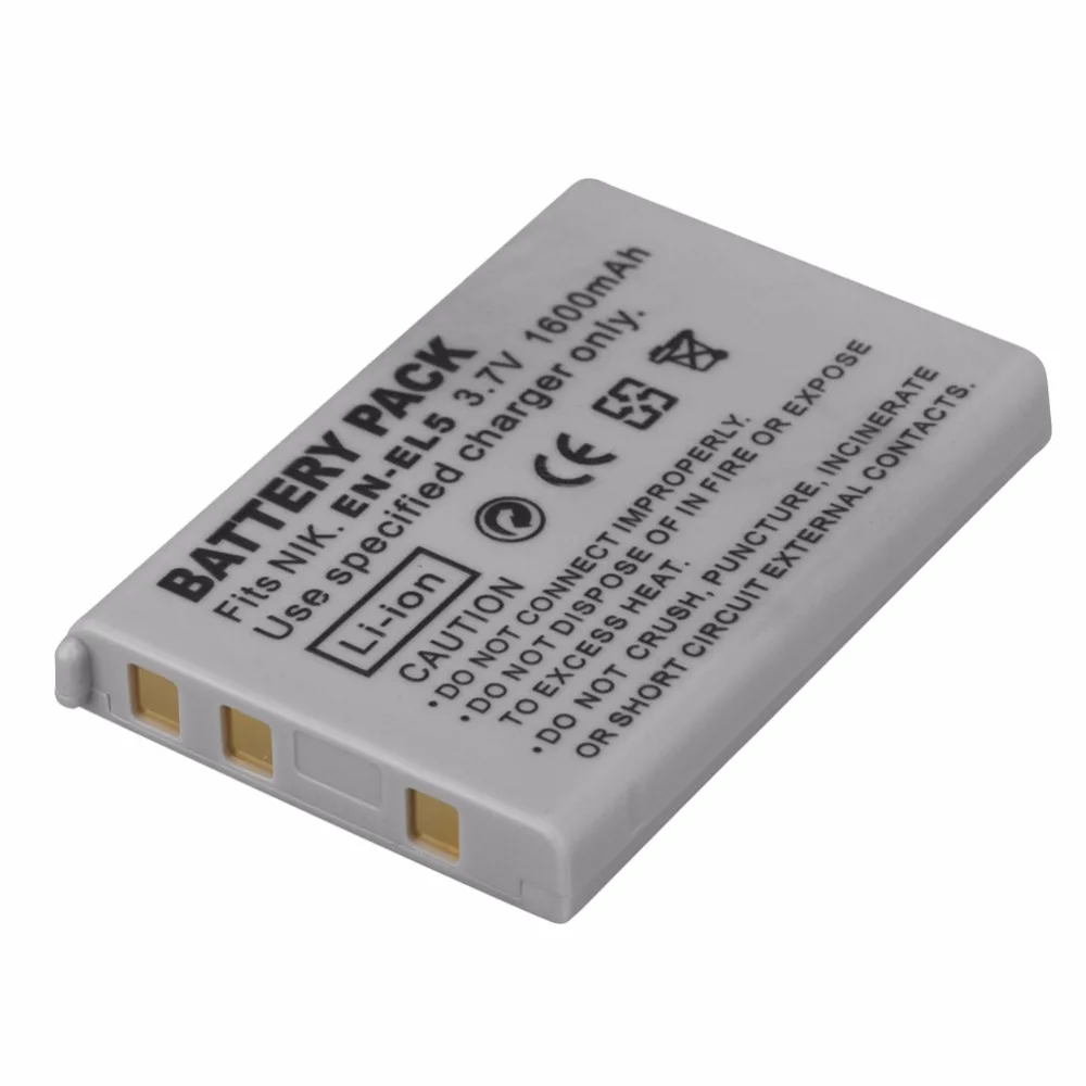 Аккумулятор ENEL5 3 7 в 1600 мАч для цифровой камеры Nikon Coolpix P4 P80 P90 P100 P500 P510 P520 P530 P5000 P5100