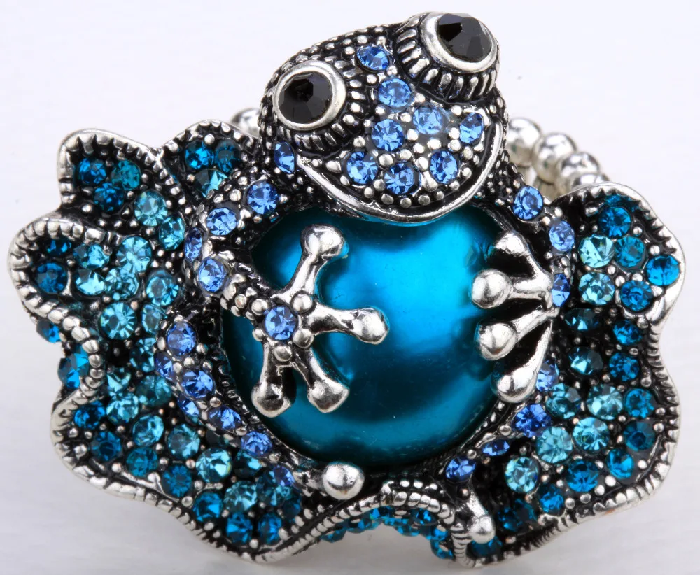 Женское эластичное кольцо в виде лягушки летняя бижутерия подвеска животного с