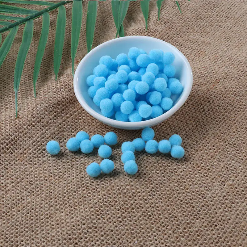 Issequins 8 мм 10 мм помпон мягкий пушистый помпон плюшевый поделки DIY помпоны шар пушистый ручной работы Домашний Декор швейные принадлежности - Цвет: 07 Lake Blue