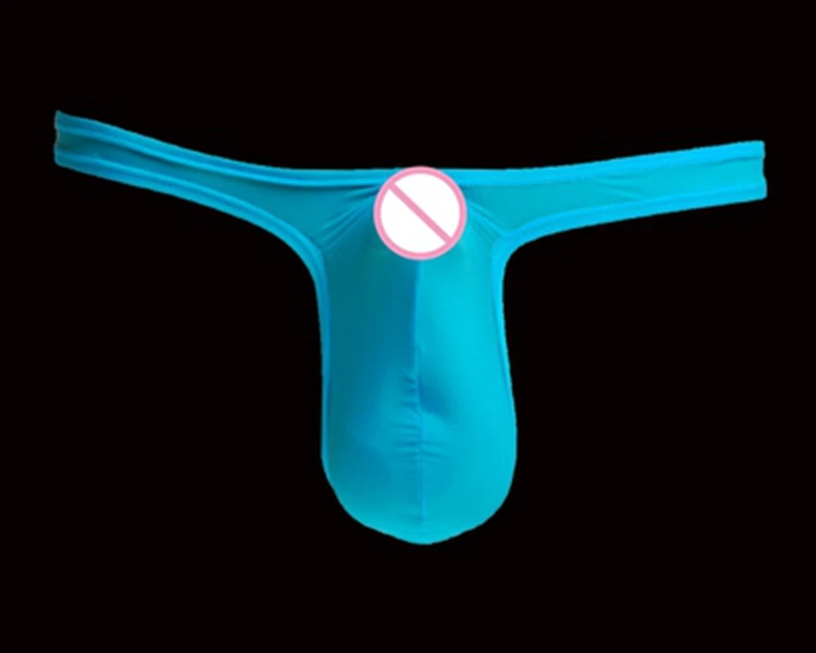 Men 's ice silk thongs sexy men' s underwear translucent gay jockstrap string homme |
