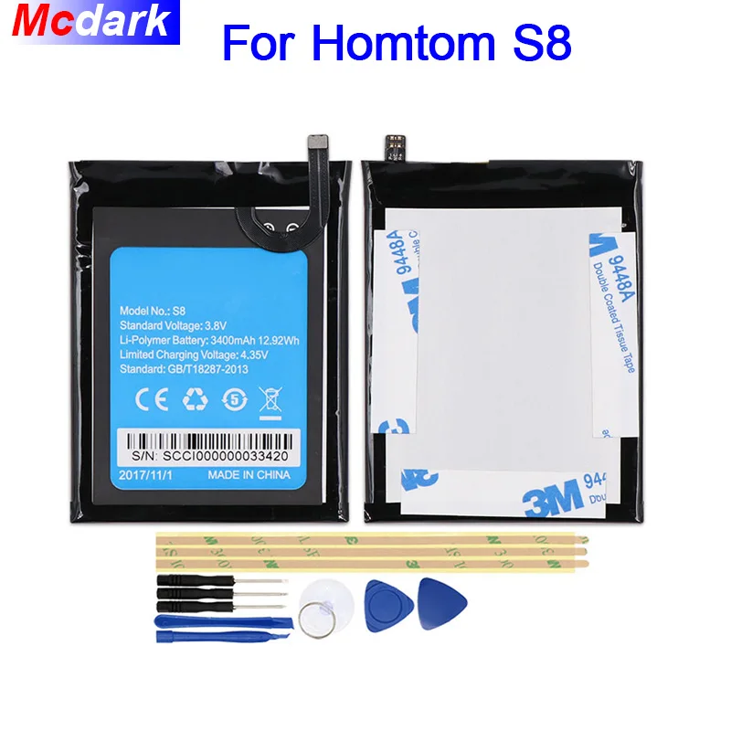 Mcdark 3400mAh батарея для Homtom S8 аккумуляторная AKKU ACCU PIL мобильный телефон +