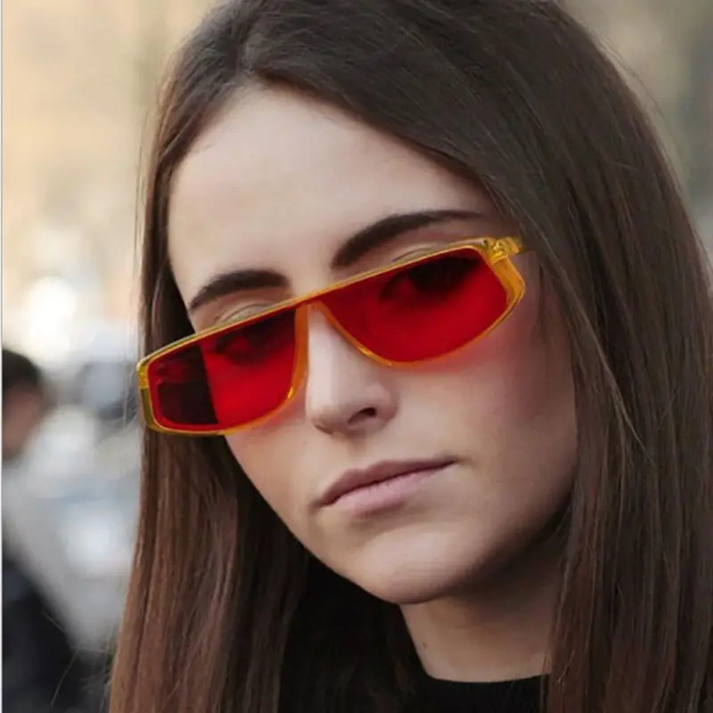 

2021 New fashionable retro-integrated sunglasses from Europe and America with personality orange Style Sunglasses UV400