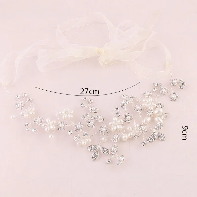Pearl bride Headband with Korean handmade headdress high-end alloy rhinestone hoop Women jewelry wedding dress accessories | Украшения и