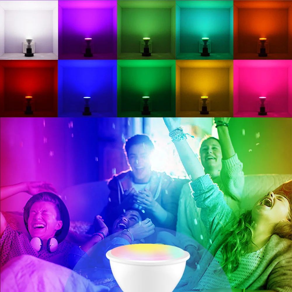 8 Вт RGB лампада Светодиодная лампа GU10 85 265 в 220 В 110 прожектор лампарас Luz Lamparas
