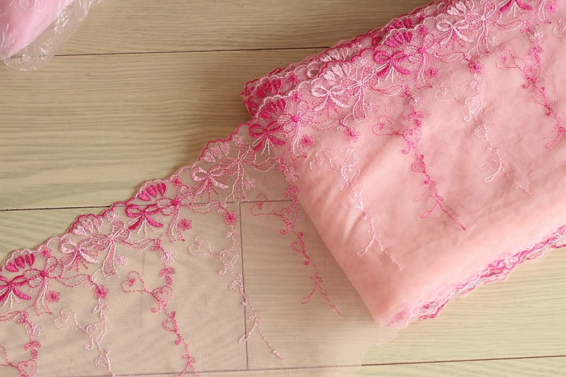 2 ярдов/партия 18 см широкая французская кружевная ткань вышитая Тюлевая лента ~