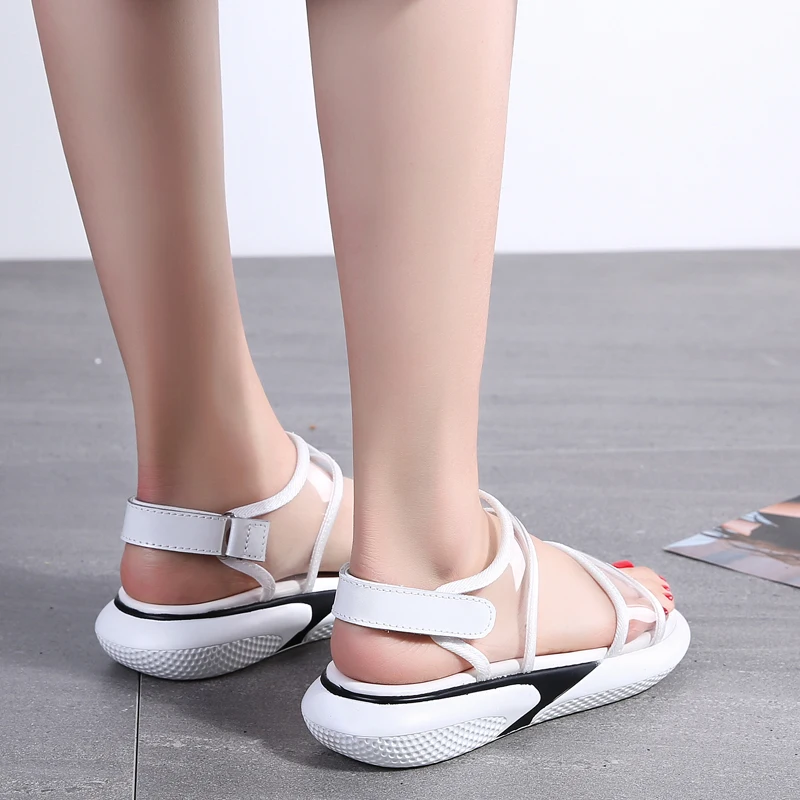 CEZZA sandals women 2018 Summer flat platform Sandals Jelly Shoes beach white wedge wedges shoes for | Обувь