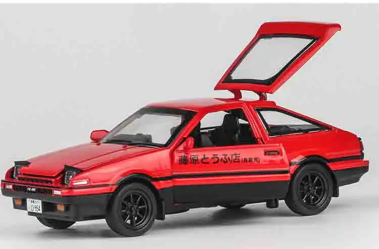 Красный 1:28 игрушечная машинка, начальная D AE86, металлическая игрушка, литая машинка, литые под давлением и игрушечные транспортные средства, модель автомобиля, миниатюрная модель автомобиля, игрушки для детей - Цвет: Красный
