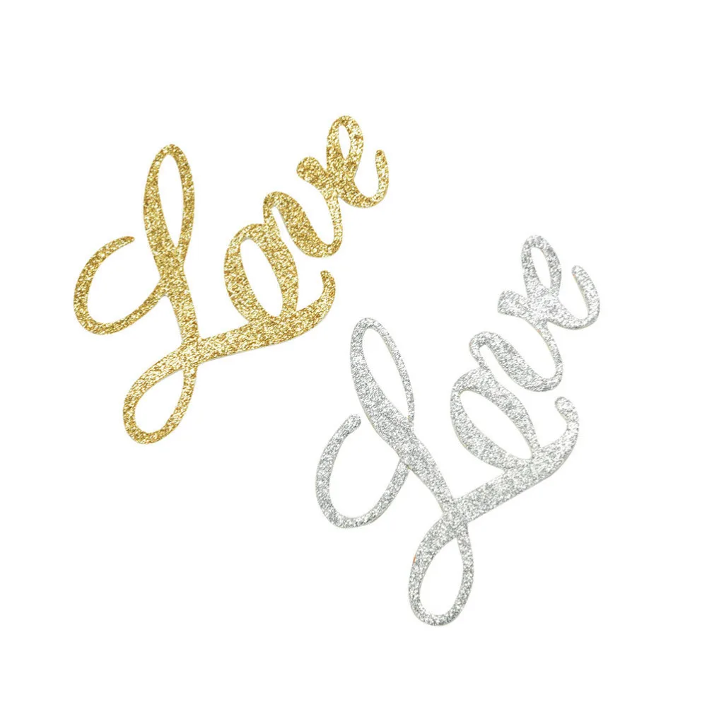 5 шт./компл. Серебристые золотистые блестящие Топпер для торта любовь кекс стенд