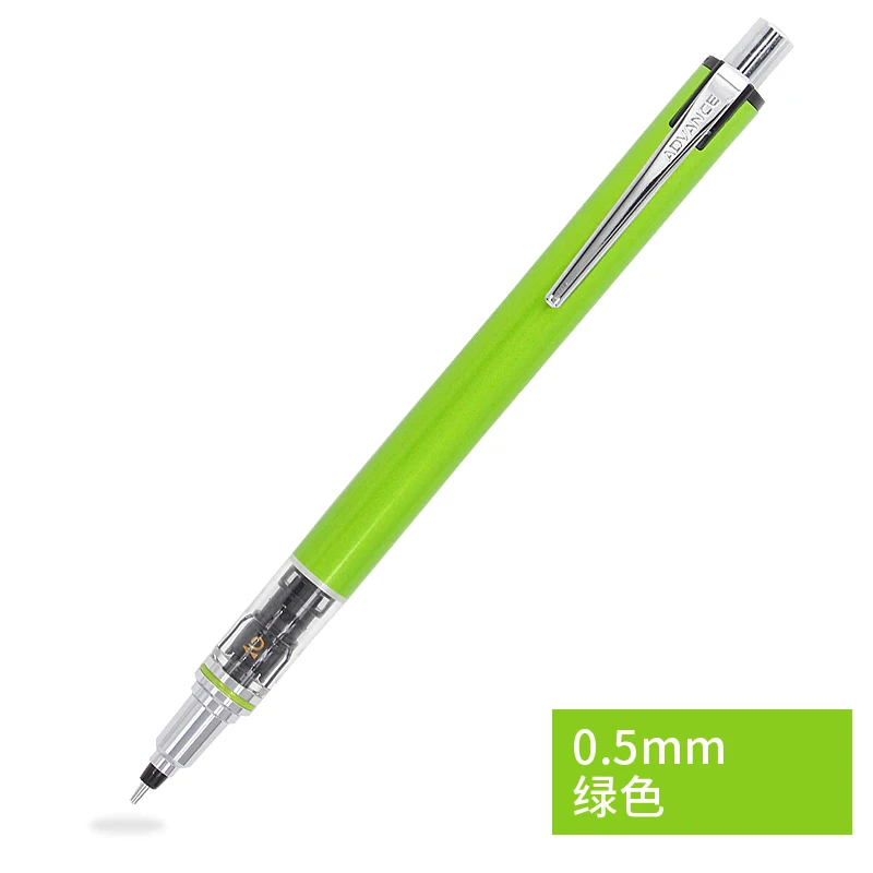 0.5mm green Япония Mitsubishi UNI M5-559 механический карандаш с автоматическим вращением Kuru Toga ADVANCE механический карандаш 0,3/0,5 мм 1 шт - Цвет: 0.5mm green
