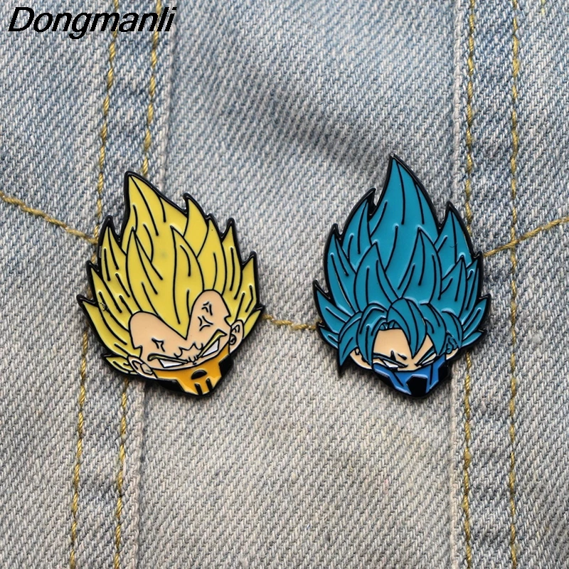 P2544 Dongmanli аниме Dragon Ball Z Saiyan металлические эмалированные значки на булавке аксессуары, броши вентиляторы коллекция подарки