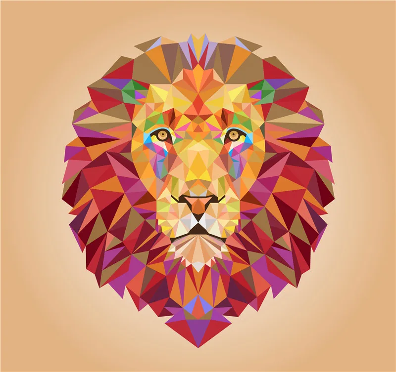 Треугольный медведь Лев Олень холст Художественная печать картина плакат