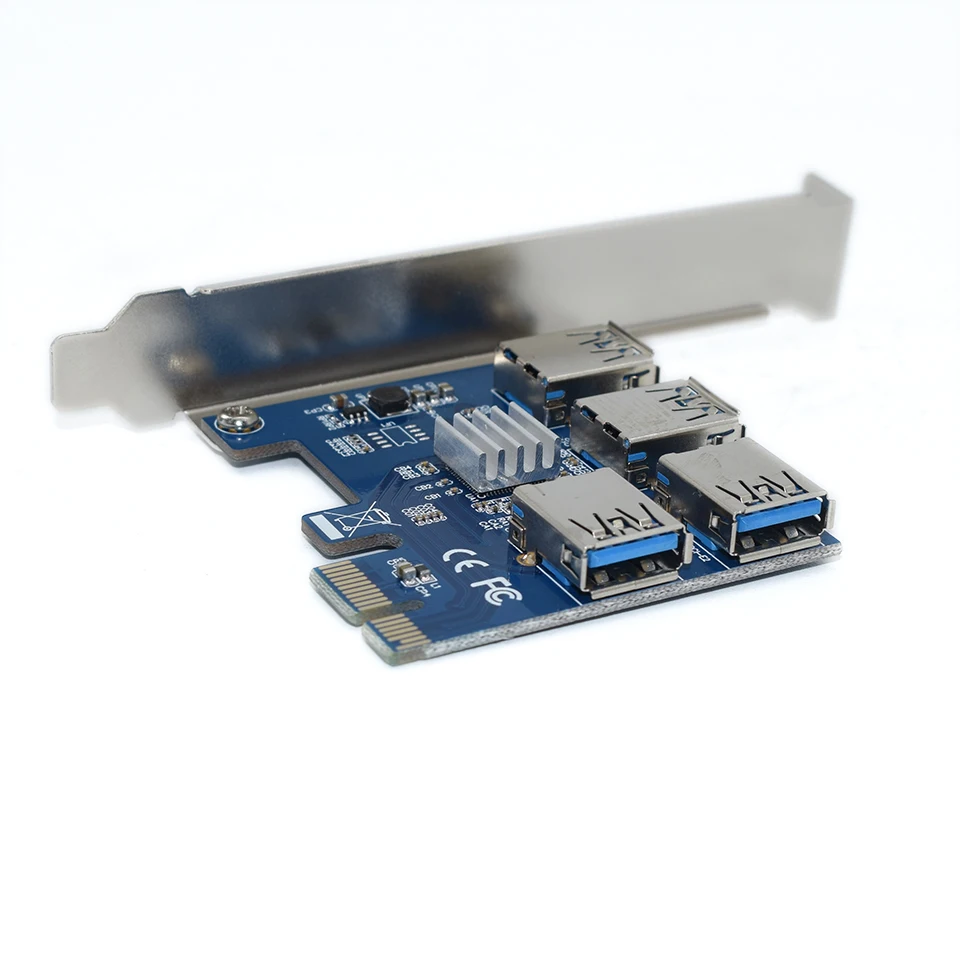 PCIE PCI-E PCI Express Riser Card 1x до 16x1 до 4 USB 3,0 слот мультипликатор концентратор адаптер для Биткоин Майнер BTC устройств
