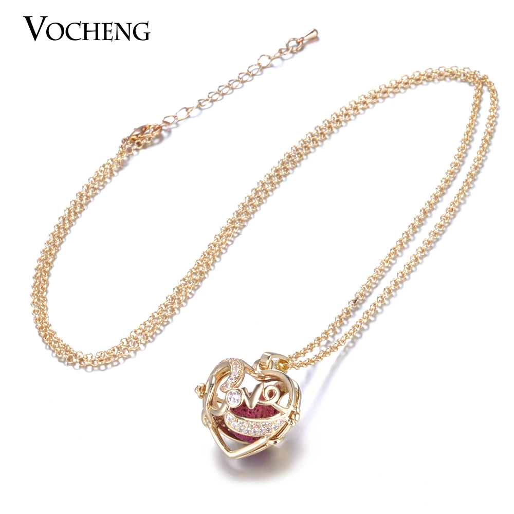 10pcs/lot Wholesale 3 Colors Aroma Jewelry Necklace Angel Ball Cubic Zirconia Stone Stainless Steel Chain VA-394*10 | Украшения и