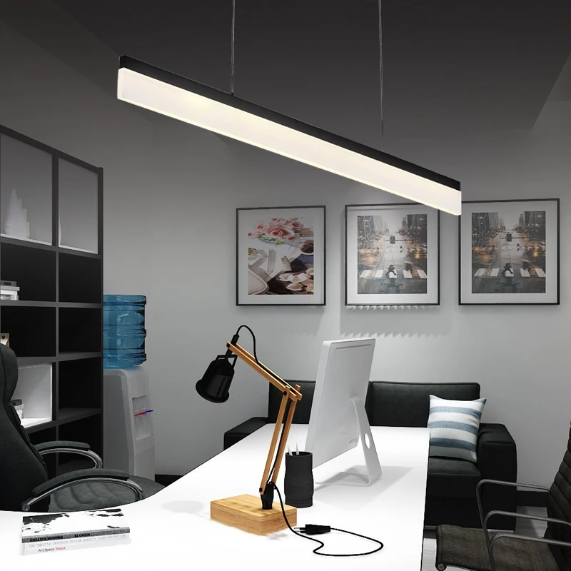 

Современный Офисный подвесной светильник для гостиной Спальня офисного освещения потолка черный Цвет абажур прямоугольник подвесной пото...