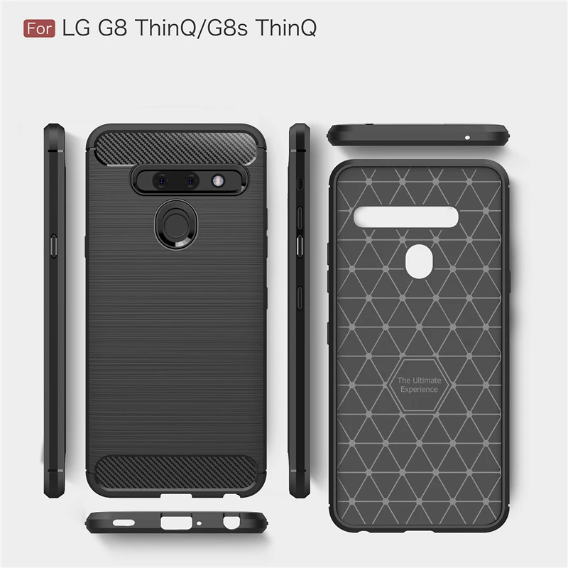 Чехол для LG G8 Модный чехол из углеродного волокна ThinQ/G8 силиконовый резиновый ThinQ 6