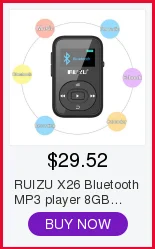 Мини mp3-плеер Ruizi X50 Bluetooth Музыка Mp 3 с радио спорт аудио цифровой Hi-Fi экран Fm Flac Usb 16 Гб