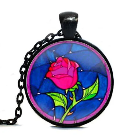 Ожерелье с розами красавицы и чудовища подвеска ювелирные изделия для женщин