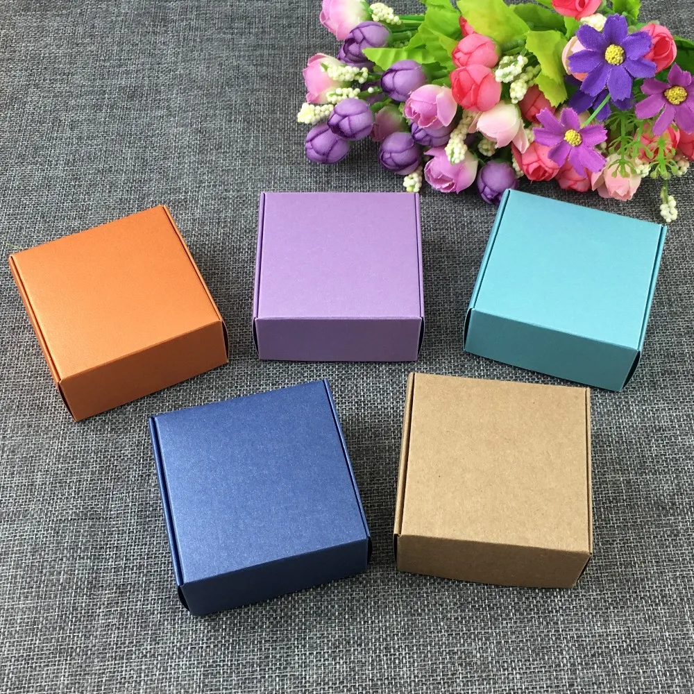 Коробка для хранения из крафт бумаги коричневая подарочная упаковка 6 5x6 5x3 см 50