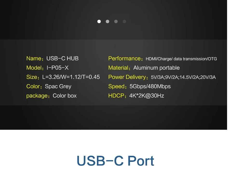Usb c концентратор thunderbolt 3 док-станция usb3.1 тип-c к hdmi 4k Кабель-адаптер для macbook pro 1" DELL XPS ASUS