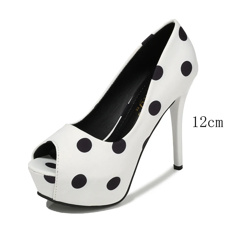 white 12cm Г., новые туфли на платформе женские туфли-лодочки с открытым носком женская обувь женские вечерние свадебные туфли на высоком каблуке chaussure femme talon - Цвет: white 12cm