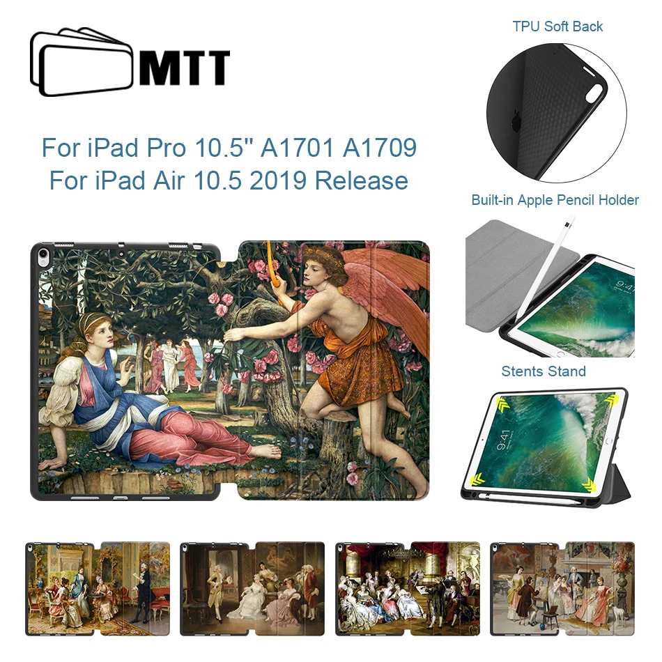 MTT для iPad Pro 10,5 дюймов Чехол из мягкого ТПУ+ складной Смарт-Чехол из искусственной кожи для iPad Air 10,5 '' Release с карандашом