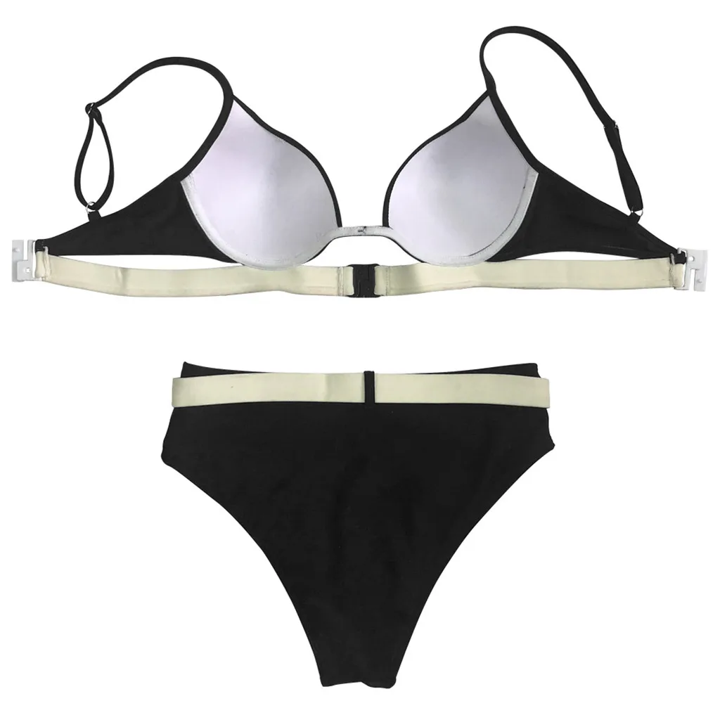 Женский купальный костюм пляжный из 2 предметов в стиле пэчворк для плавания лета