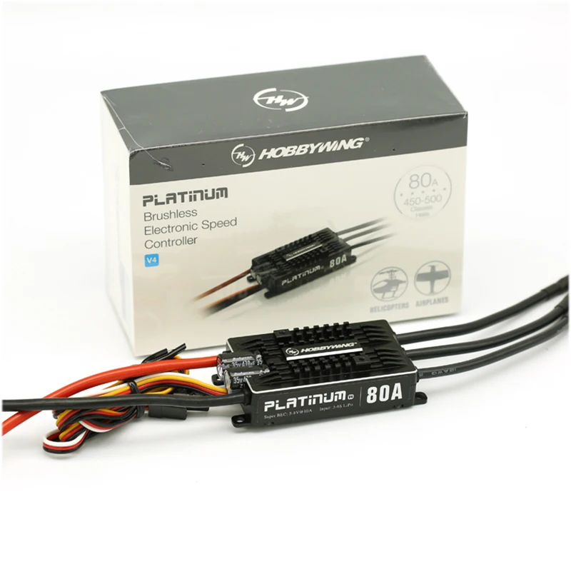 1pcs Hobbywing Platinum 80A V4 3-6S Lipo Brushless ESC for Airplane | Игрушки и хобби