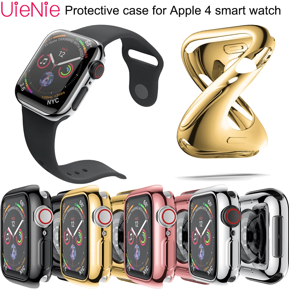 

40mm/44mm width Soft silicone case For Apple watch 4 case For Apple 4 smart watch dial protection accessories Protective film