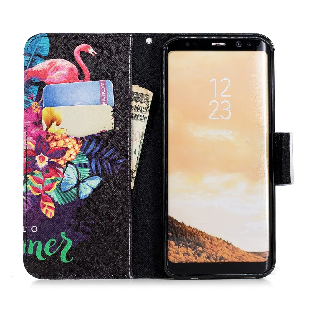 Для samsung S8 + Случаи кожаный чехол для Galaxy плюс бумажник откидная крышка SM G955F