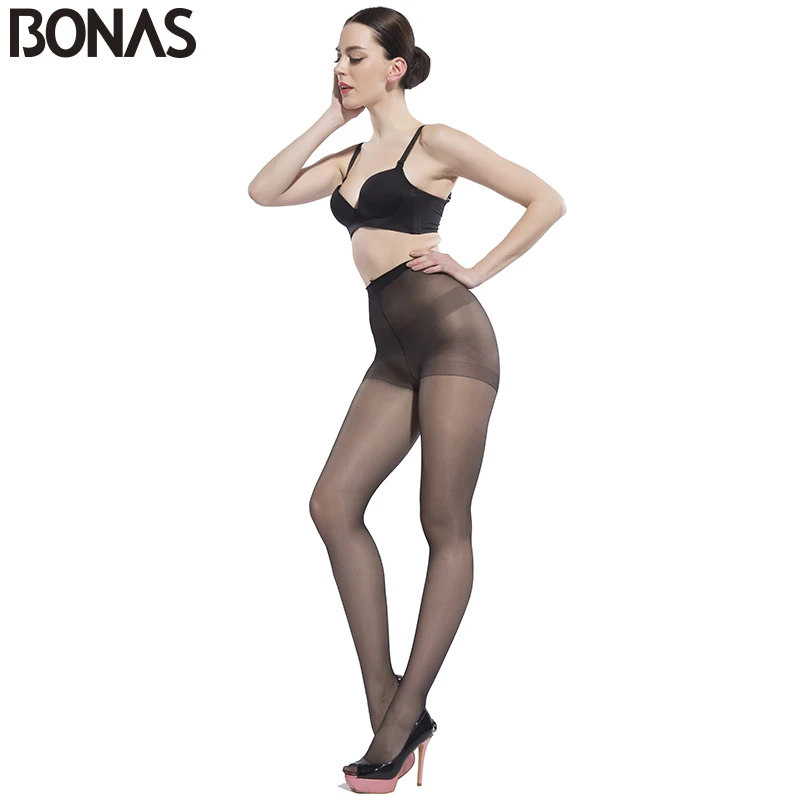 

BONAS 15D Summer Cheap Tights Women Solid Color Hosiery Nylon Pantyhose Women's Fashion Elasticity Spandex Resistant Tights