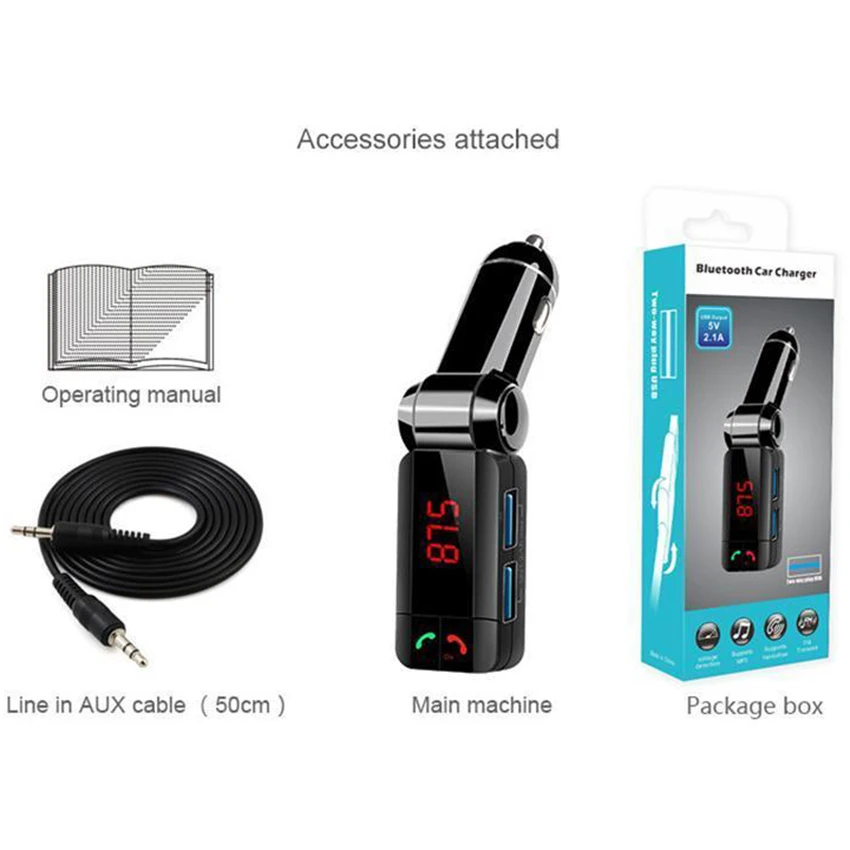 Горячая продажа Автомобильный Bluetooth Aux fm передатчик Джек Handsfree автомобильный