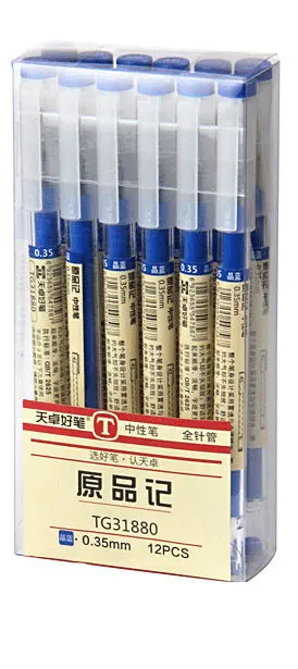 12 шт./компл. MUJI Стиль японский гелевая ручка 0,35 мм цвет: черный, синий красные чернила Maker ручка школьные канцелярские студенческий экзамен написания школьных - Цвет: blue