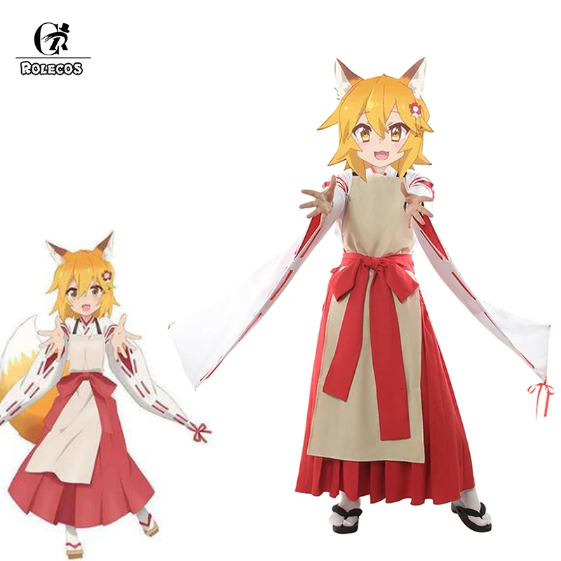 ROLECOS аниме Sewayaki Kitsune no Senko san Косплей Костюм лиса Ухо кимоно униформа для женщин