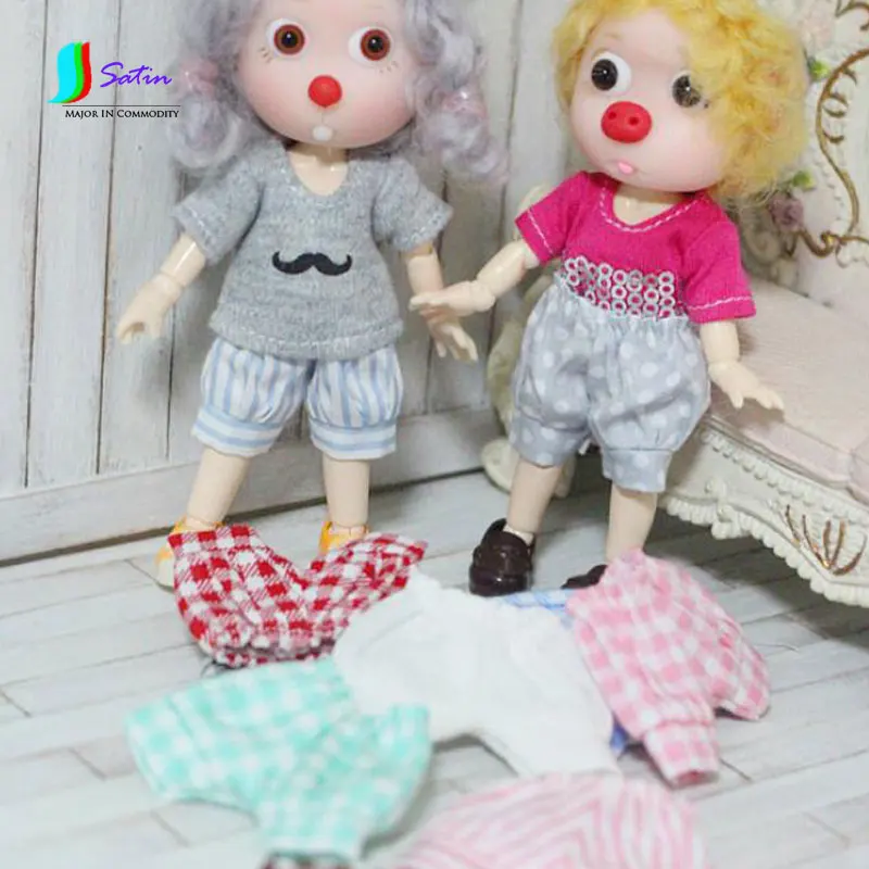 Штаны-шорты AZ12 Bjd Одежда для кукол Ob11 Run Baby Beauty Knot Cu-пакет голубой красный розовый