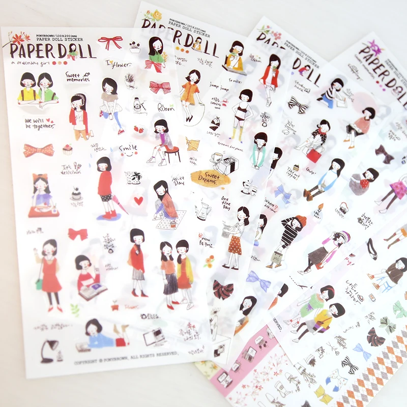 (6 листов/партия) декоративная наклейка в Корейском стиле|sticker diary|decoration sticker diarykawaii