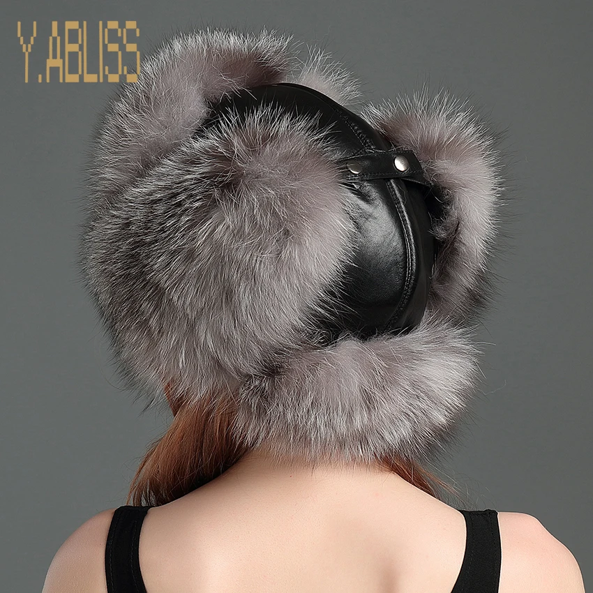 Унисекс всего Фокс Мех животных шапка ушанка пушистый Шапки ушанки для женщин с