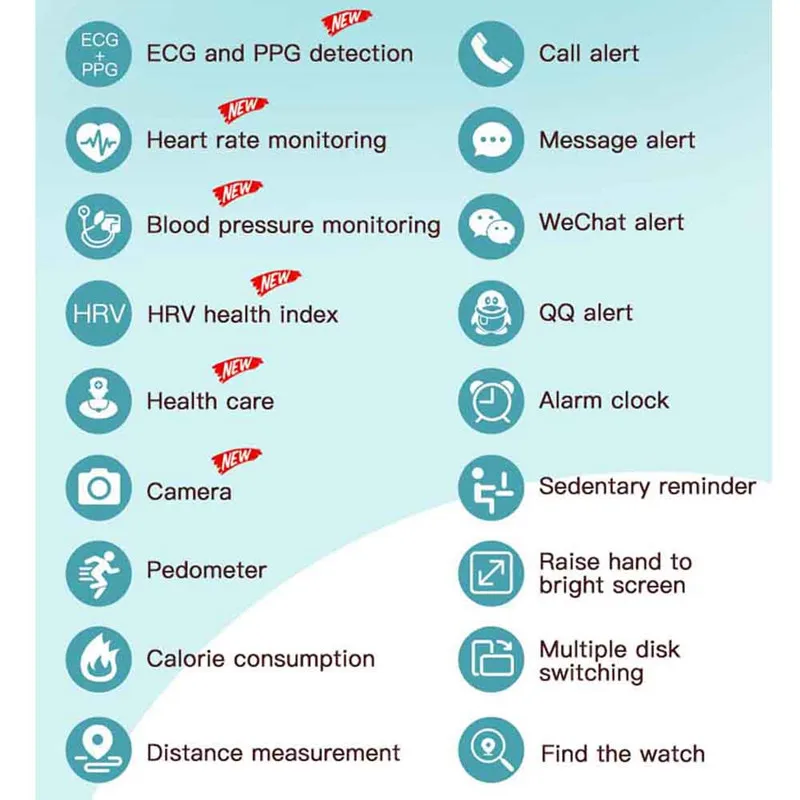 EAGOOD Smart Bracelet Wristband ECG+PPG Detection Blood Pressure Monitor Fitness Tracker band Android IOS Men Women Gift | Электроника