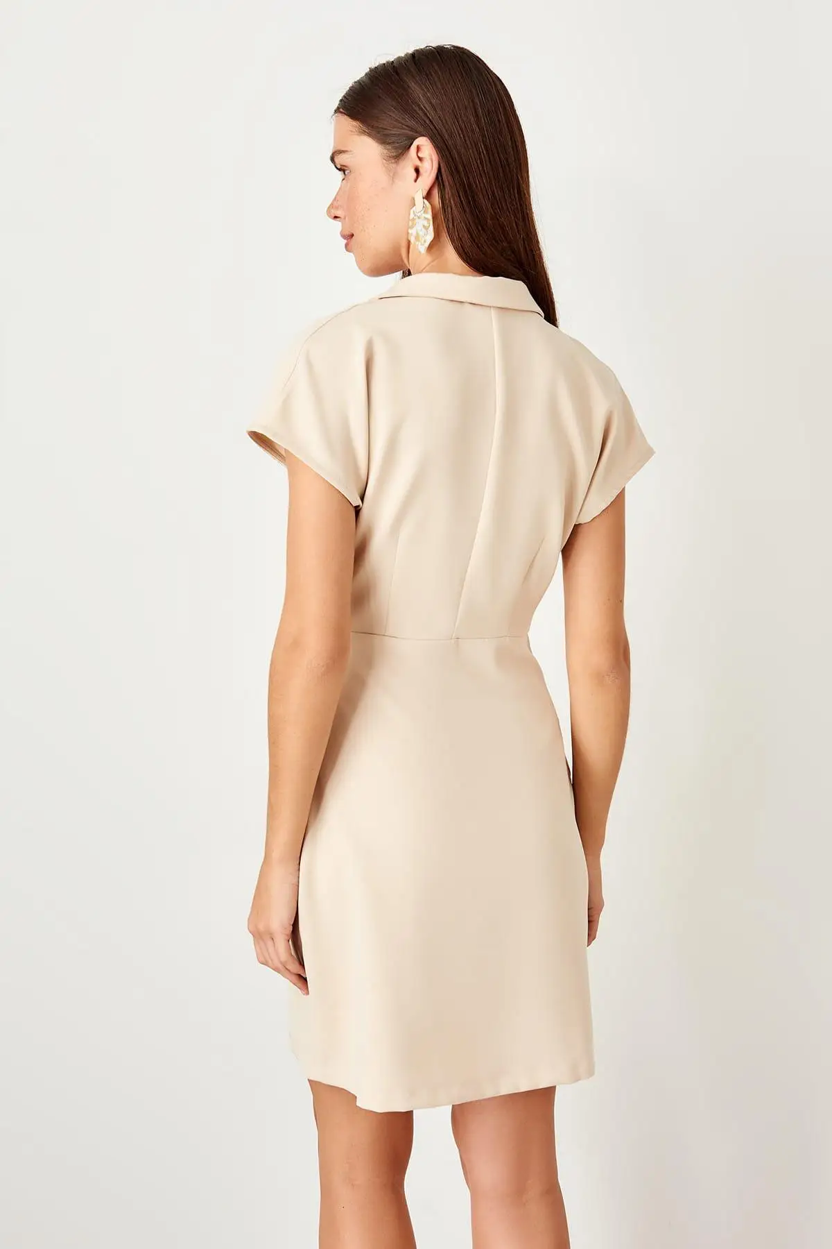 Trendyol Индиго платье с поясом и карманами TWOSS19ST0170