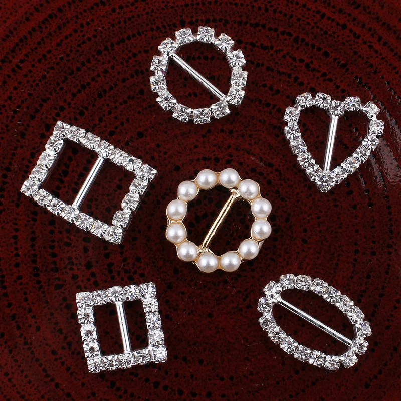 120 шт./лот 6 стилей блестящие металлические слайдеры со стразами для сумок